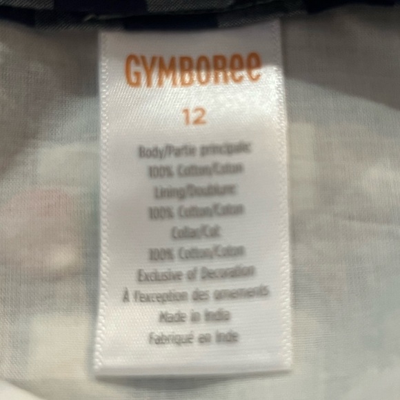 GYMBOREE Girls Gingham Apple Peter Pan checkered Top/size 12 - Picture 8 of 10